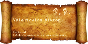 Valentovics Viktor névjegykártya